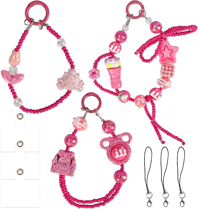 Hand-painted Beaded Phone Charm 0036