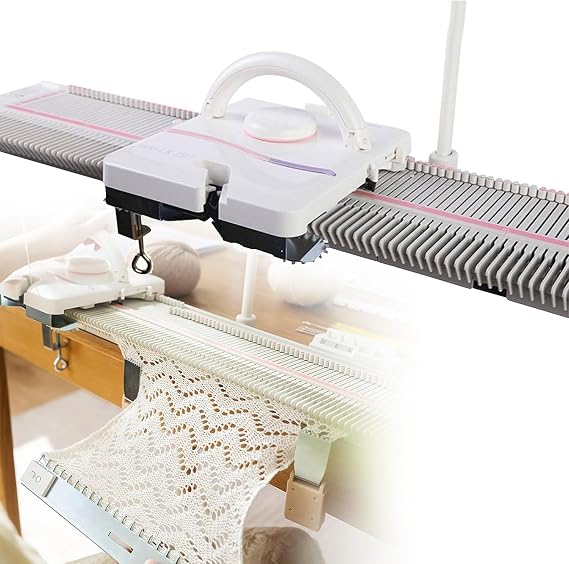 150 Needle Plastic Domestic Knitting Machine, 6.5mm Mid Gauge LK150 Automatic Weaving Kit with Yarn Needles, Ideal for Home Sewing & Tailoring Projects
