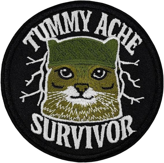 3.5'' Tummy Ache Survivor Cat Meme Embroidered Iron On Patch