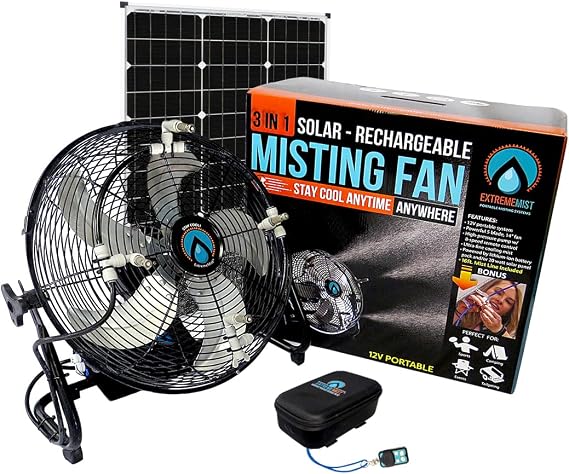 EXTREMEMIST Portable Solar Powered Misting Fan Pro 270 PSI
