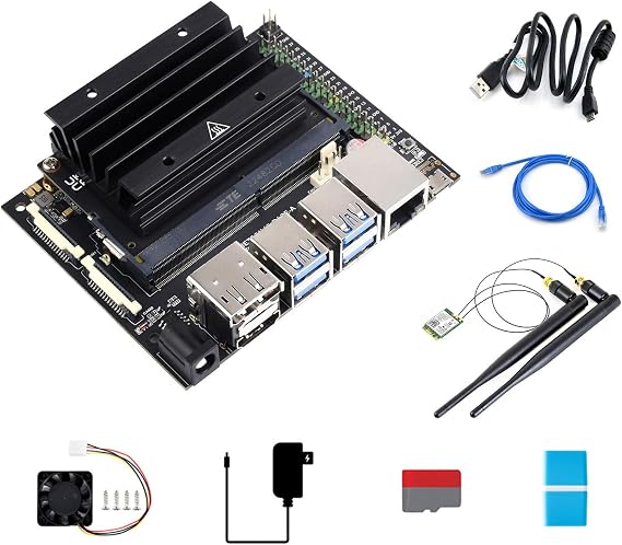 Waveshare Jetson-Nano-Dev-KIT-A, an Alternative Solution for Jetson Nano Developer Kit B01, with AC8265 dual-mode NIC, for Image Classification, Object Detection, Segmentation, Speech Processing...