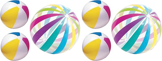 Big Beach Ball Set for Summer, Rainbow Beach Balls for Swimming at The Pool or Beach, Set of 3