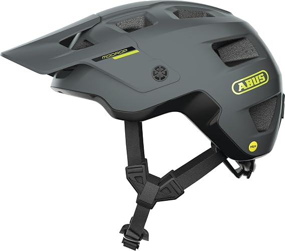 ABUS MoDrop MIPS Adult Mountain Bike Helmet, Concrete Grey, Size M (54-58 cm)