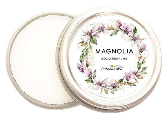 Ladybug Spot Floral Solid Perfume | All Natural, Phthalate-Free Fragrance | Long-Lasting, Highly Scented, Layerable Balm | Portable 1/4 oz Tin | Travel-Friendly (Magnolia)