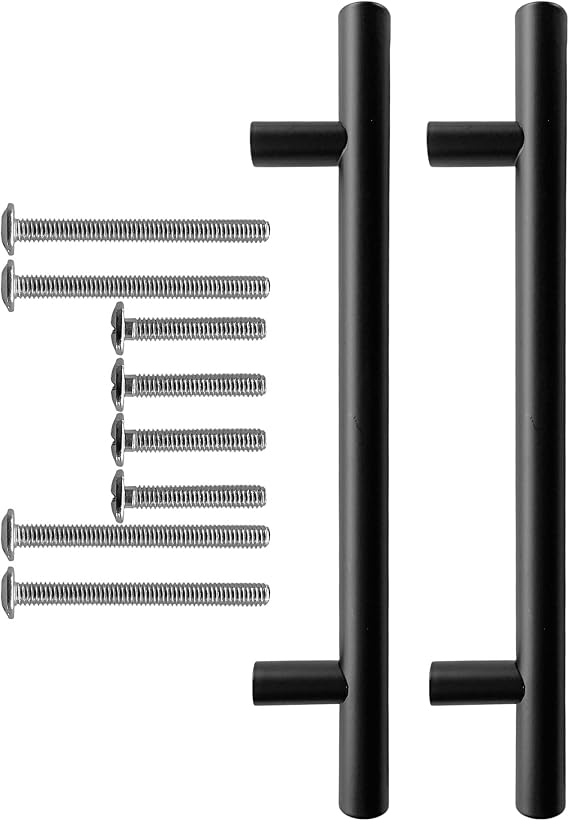 Mutfak ve Banyo Dolabı Kapakları ve Çekmeceler için Metal Kulp Paslanmaz Mobilya Dolap Kulbu 128mm Mat Siyah 2 Adet