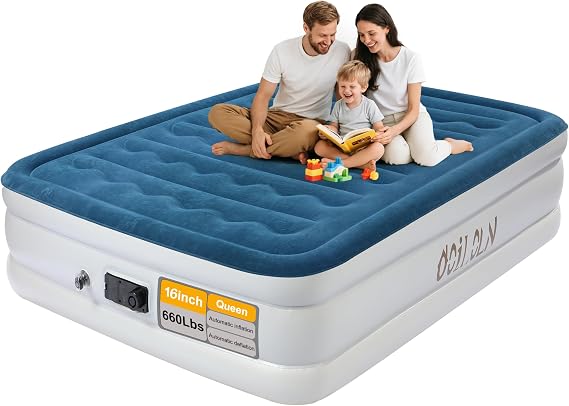 Portable air Mattress Queen with Built in Pump for Home and Travel
