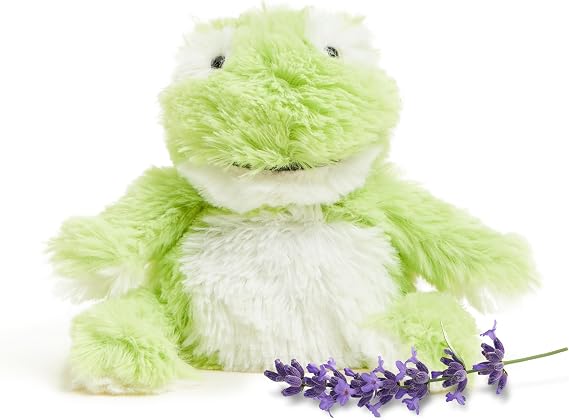 warmies Junior Microwavable & Weighted Stuffed Animals, Frog - Heated Stuffed Animal Plushie for Warmth & Comfort - Cute Soft Plush Toys for Adults & Children (Boys, Girls, Babies & Toddlers)