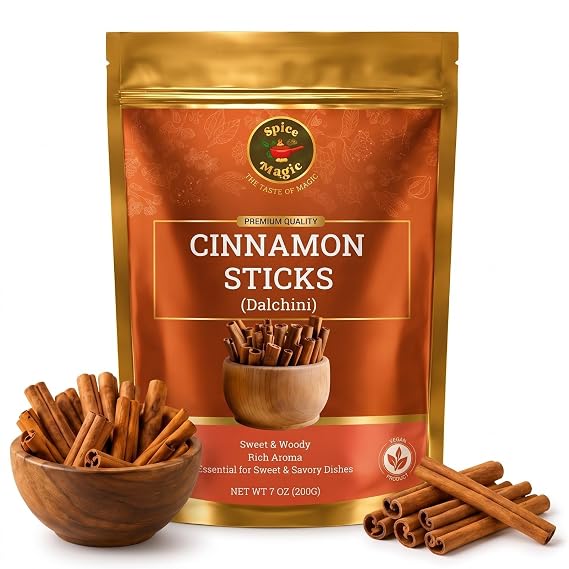 Spice Magic Cinnamon Sticks Whole, Cassia for Baking, Tea & Mulling, 7 oz