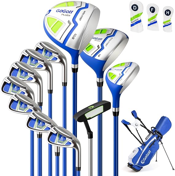 Goplus Complete Golf Club Set for Men, Right Hand Golf Clubs w/ 460CC #1 Driver, #3 Fairway, #5 Hybrid, #5, #6, #7, #8, #9, #P & #S Irons, Putter, 3 Head Covers, Golf Stand Bag, Rain Hood