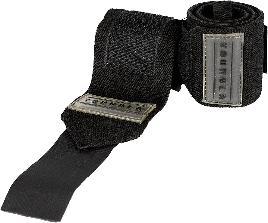 YoungLA Weightlifting Wrist Straps | Professional Lifting Grips | Heavy Duty Pair | 913 Black