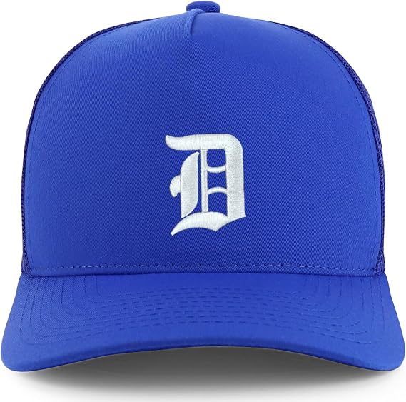 Trendy Apparel Shop Old English D Embroidered 5 Panel Pro Style Mesh Back Cap