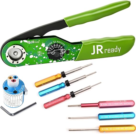 JRready M22520/1-01 Crimping Tool NEW-ASF1G Solid Contact Crimper 12-26 AWG work with 1 PH102 turret Positioner and ST5142 Removal and Installing Tool for MIL-C-81969 Series and Non-MIL Round Contacts