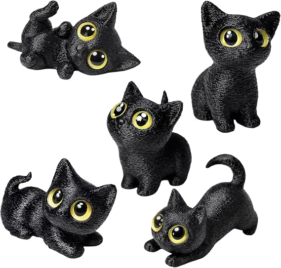 5pcs Cat Ornaments, Cat Ornament, Black Cat Ornament, Suitable for Home Decoration, Desktop Display, Cat Enthusiasts and Hobbyist Collections