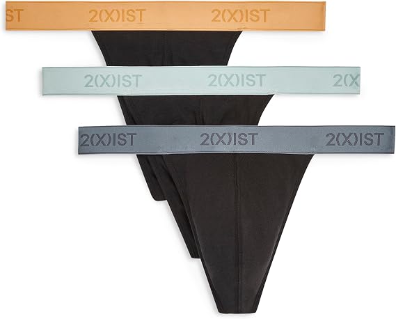 2(X) IST Men's Essential Cotton Classic Thong 3-pack