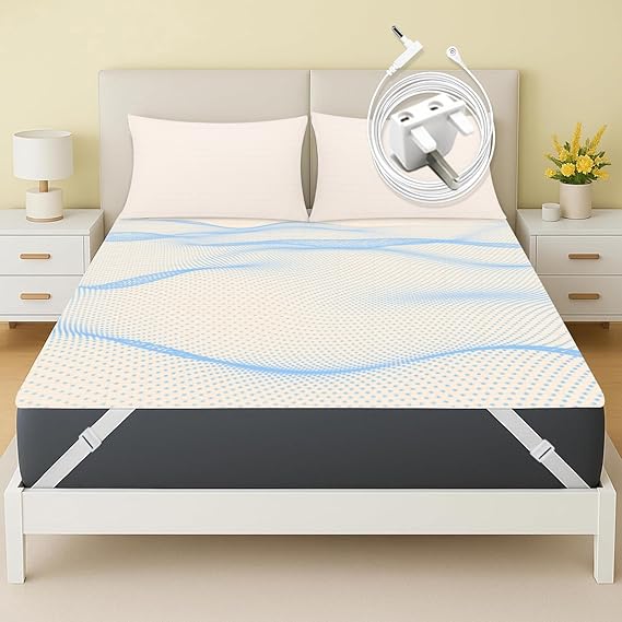 RIQINXIN Grounding Bedding Bed Sheet 10% Silver Fiber & 90% Organic Cotton | Grounding Mat Earthing UK 100k Ohm Safe Cord Relaxation Sleep Accessory Bedding Nighttime Comfort Solutions 60x80in Beige