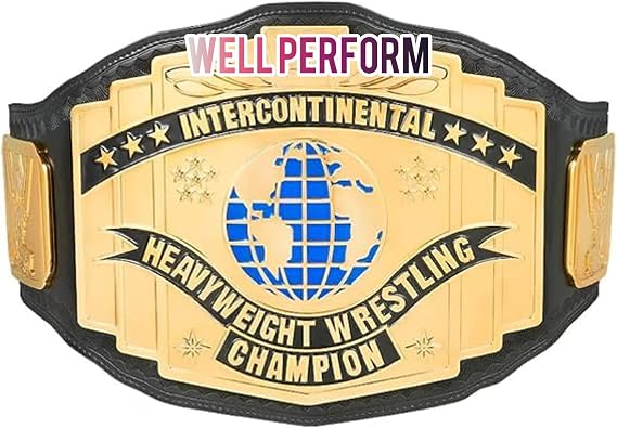 Intercontinental World Heavyweight Wrestling Championship Title Belt Replica, Authentic Wear Universal Championship Title Belt - Adult Size