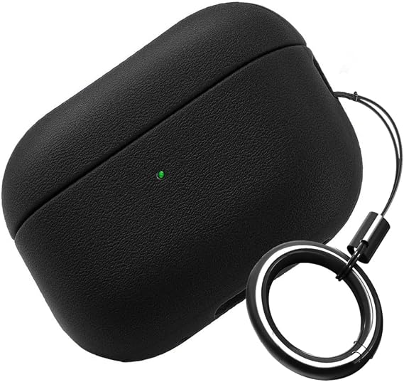 Minesk Airpods 3. Nesil ile Uyumlu Leather Skin Serisi Parmak İzi Tutmayan Dış Yüzeye Sahip ve Mükemmel Koruma Sağlayan Orta Sertlikte Silikon Kılıf (Siyah, Airpods 3)