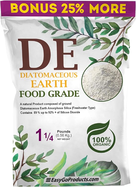 Diatomaceous Earth Food Grade 100% Natural Organic Safe For Humans and Pets Fresh Water Powder Sealed Bag