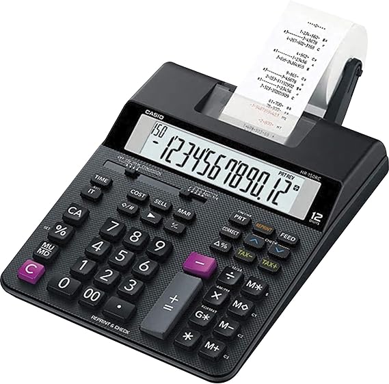 Casio HR-200RC Desktop Printing Calculator with Dual-Color Print & 150-Step Check | Cost/Sell/Margin, Tax & Calendar | New Version of HR-150TM | Ideal for Accounting & Retail