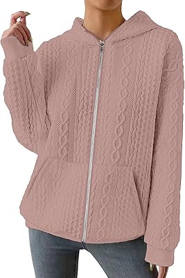 TBA Zip Up Cardigan Hoodies for Women Long Sleeve Lightweight Sweatshirt Oversized Casual Hoodie Sweater Fashion Jackets