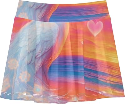 Joisal Girls Skorts Athletic Shorts Toddlers Tennis Skirts Cartoon Girl Skort Majestic White Peacock Ornate Tail 3t