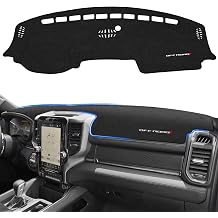 Dashboard Cover for Dodge RAM 1500/2500/3500 2019-2022 2023 2024 2025, Suede Dash Board Cover Dash Mat Protector Compatible with RAM Interior Dash Covers Decoration Accessories (Without HUD)