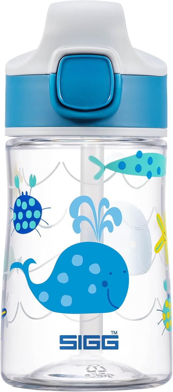 Sigg - Tritan Kids Water Bottle - With Straw - Leakproof - Lightweight - BPA Free - Scratch & Break Resistant - School & Sports - 0.35L / 0.45L