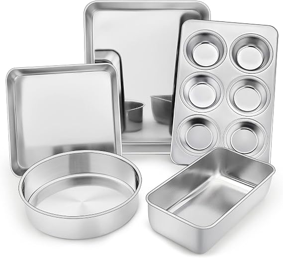 TeamFar Stainless Steel Bakeware Set of 5