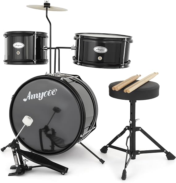 Beginner-Friendly 3-Piece Electronic Drum Set for Kids Includes Cymbal, Tom, Bass Drum, Pedal, Drumsticks & Throne Stool Ideal Musical Instrument for Boys & Girls, Perfect for Learning & Practice