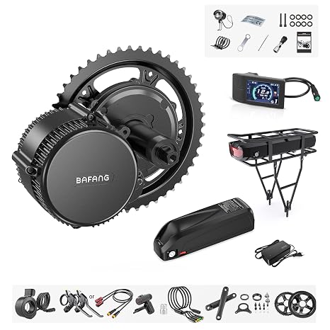 BAFANG BBS02B 36V/48V 500W Mid Drive Kit Mid Motor Ebike Conversion Kit | 48V Ebike Motor with DIY LCD Bafang Display/Controller Electric Bikes Conversion kit for 68-73mm BB Mountain Bike