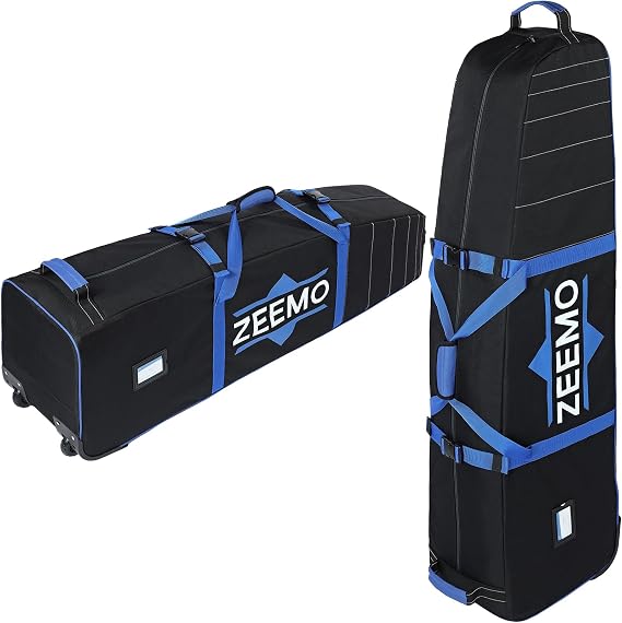 ZEEMO Mid-Open Golf Travel Bag for Airlines, Wheeled Club Carrier Bag | Airline-Approved Case, reinforced club protection, fits stand and cart bags, waterproof Oxford fabric