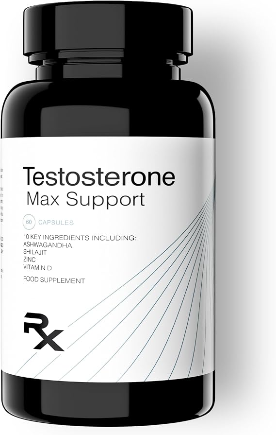 Testosterone Support Supplement for Men – Natural Energy & Vitality Formula with Ashwagandha, Shilajit, Zinc & Vitamin D – 1 Month Supply