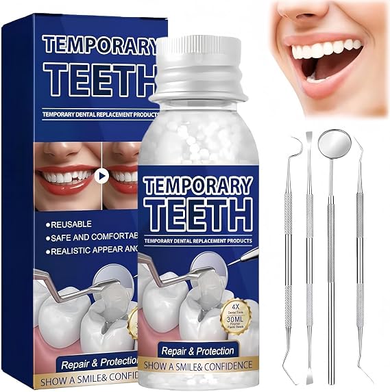 Tooth Filling Repair Kit,Missing Tooth Replacement,Temporary Tooth Replacement Restores Natural Dental Health,Ensures A Firm Bite,Can Be Used at Any Time,Easy to use