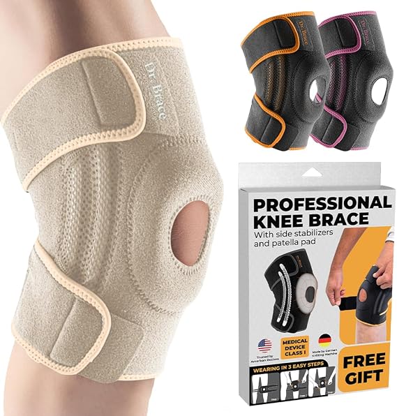 DR. BRACE ELITE Knee Brace with Side Stabilizers & Patella Gel Pads for Maximum Knee Pain Support and fast recovery for men and women- Please Check How To Size Video
