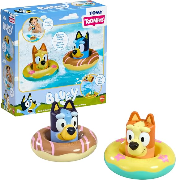 TOMY Splash & Float Bluey Water Toys - Includes Bluey and Bingo Figures