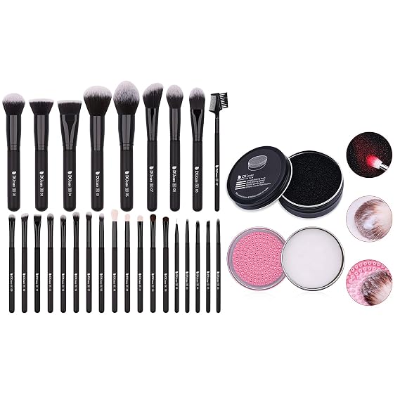 DUcare Makeup Brushes 27PCS+ Makeup Brush Cleaner Set