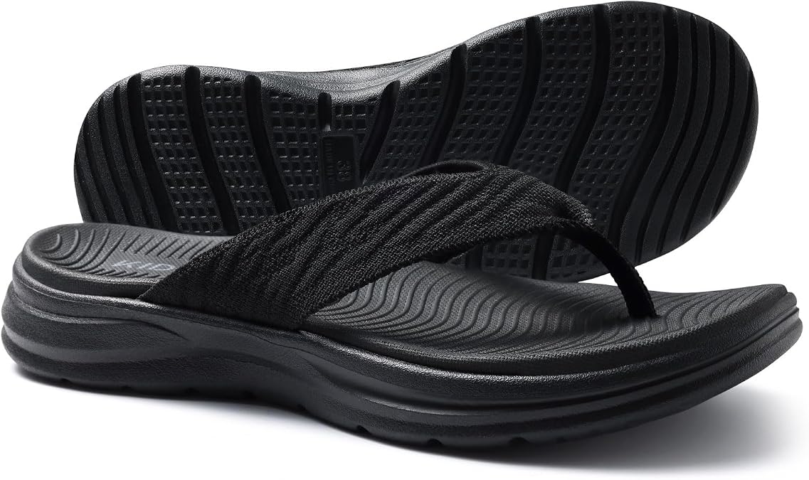 KIDMI Women's Arch Support Flip Flops with Comfortable Cushion Footbed