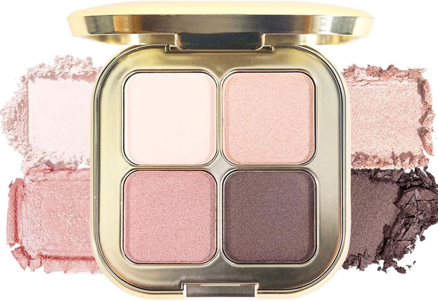 Nude Champagne Brown Eyeshadow Palette with 4 Colours, including Mirror, Natural, Neutral Powder Eyeshadow for Mature Women, Long-lasting, Natural-looking, Lightweight, 01