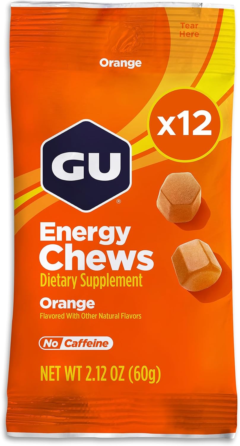 GU Energy Chews Fruit Gummies Orange 12 x 60 g