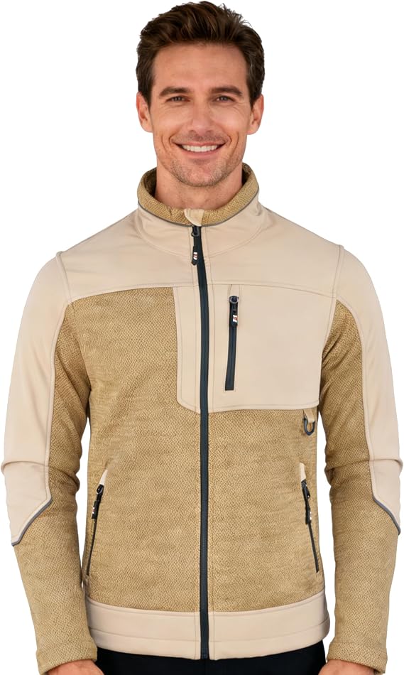 Men's Octagon Composite Jacket - Stand Collar, Multi-Pocket, Abrasion Resistant for Outdoor