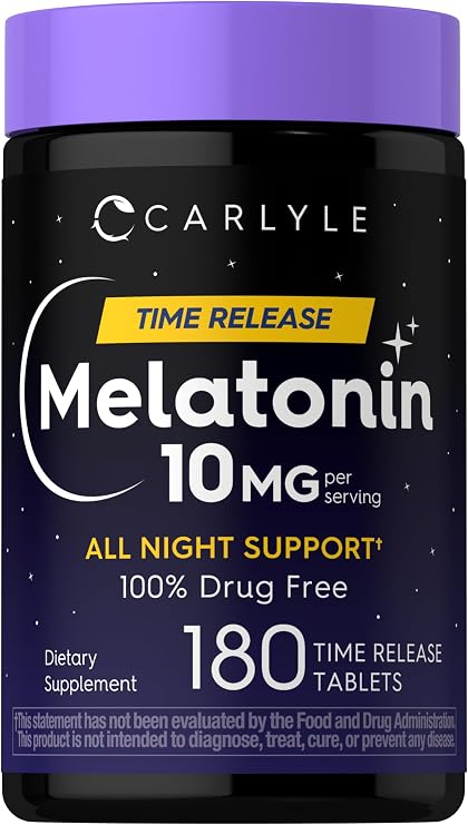 Carlyle Melatonin 10mg | 180 Time Release Tablets | All Night Support