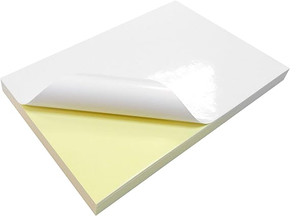 Evergreen Goods A4 White Glossy Self-Adhesive Sticker Paper | 20 Sheets
