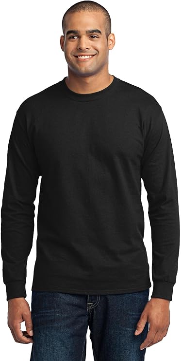 Port & Company Tall Long Sleeve Core Blend Tee LT Jet Black