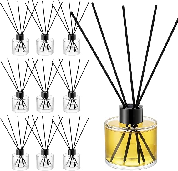10 Sets Reed Diffuser Bottle Empty Refillable Fragrance Glass Diffuser Bottles 100ml Reed Diffuser Bottle Empty Glass Diffuser Bottles Jars with Caps
