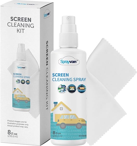 Screen Cleaner Spray, Streak-Free, 8 fl oz, with Cloth