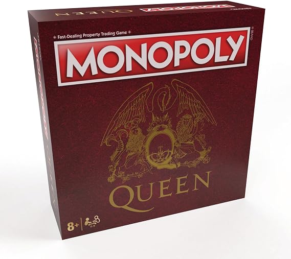 Monopoly Queen | Collectible Monopoly Game Featuring British Rock and Roll Band | Custom Game Board Featuring Familiar Artwork, Arenas, and More