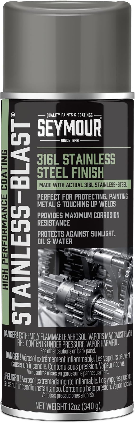 Stainless Steel Rust Protective Spray Paint - STAINLESS STEEL SPRAY 16 Oz. Can, 13 Oz. Net Wt