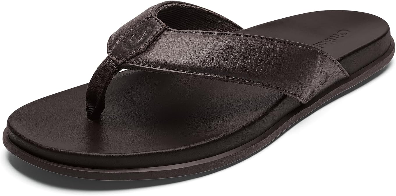 OluKai Olali Men's Leather Sandals, Versatile & Comfortable Flip Flops