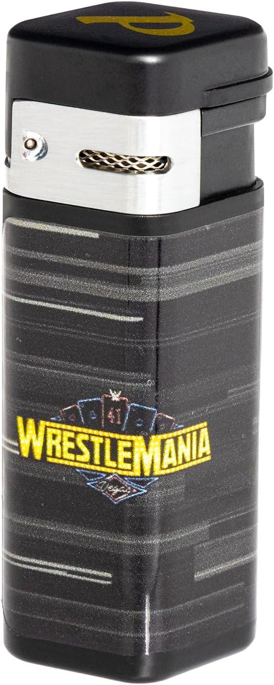 Palio Treo Triple Jet Flame Butane Torch Lighter, Black, Windproof Refillable, Adjustable Flame, Flip-Top, High Altitude Tested, Wrestlemania Vegas 2024 Edition