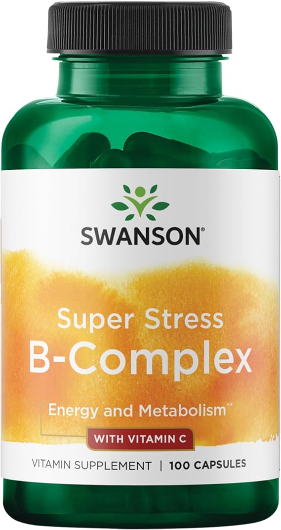 Swanson Super Stress B-Complex with Vitamin C, 100 Capsules